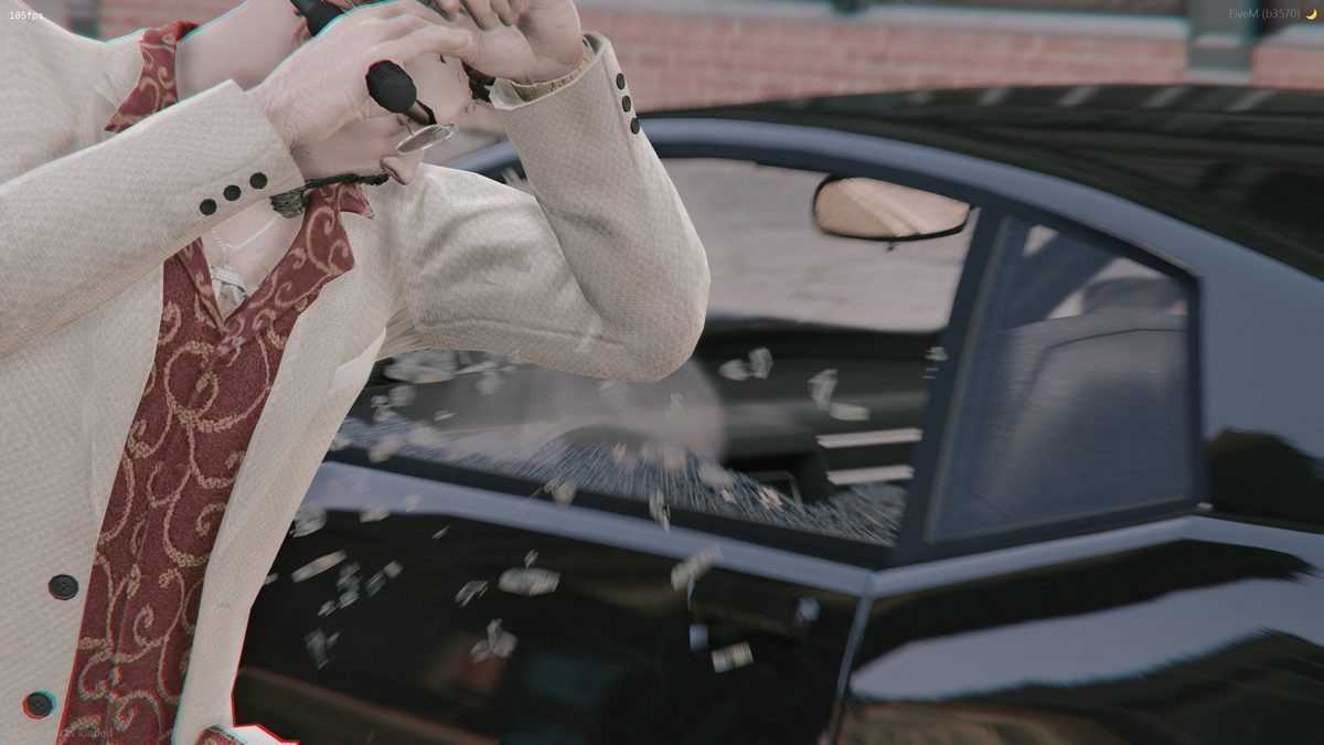 Smashing a parked car window on Homebase Roleplay
